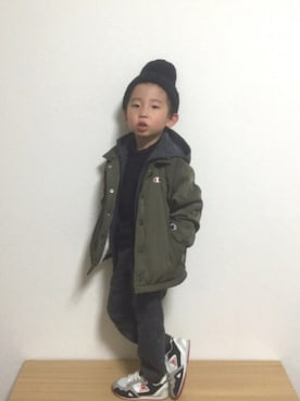 「Champion（チャンピオン）のアイテム（ブルゾン）」を使った、so__naさん（キッズ・100cm）の秋コーディネート