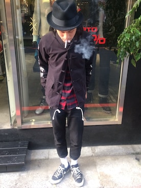 「DEMARCOLAB（デマルコラブ）のアイテム（ジャケット/アウター）」を使った、好正強さん（メンズ・168cm）の冬コーディネート