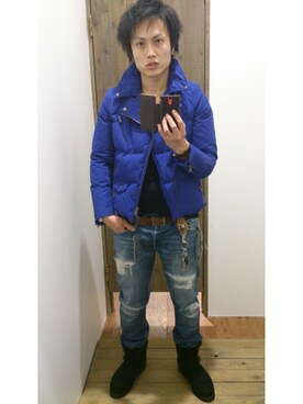 「AZUL by moussy（アズールバイマウジー）のアイテム（ブーツ）」を使った、MAMORUさん（メンズ・175cm）の夏コーディネート
