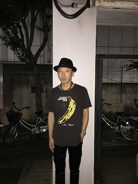 「La scene privee（ラセーヌプリヴェ）のアイテム」を使った、DJ KOKI ABE さん（メンズ・170cm）の秋コーディネート