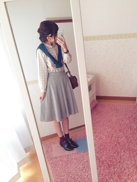 「オールグレー」｜「アイテム（パンプス）」を使った、aki*さん（レディース・161cm）の秋コーディネート