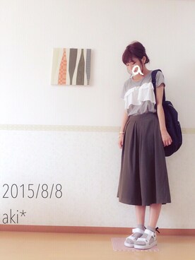 「アイテム（バングル/リストバンド）」を使った、aki*さん（レディース・161cm・20代）の夏コーディネート