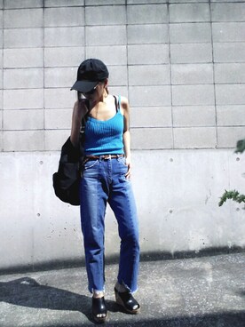 「カットオフ」｜「アイテム（キャミソール）」を使った、minさん（レディース・153cm）の夏コーディネート
