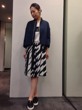 「FAD THREE（ファドスリー）のアイテム」を使った、STAFF1さん（レディース・165cm）の春コーディネート