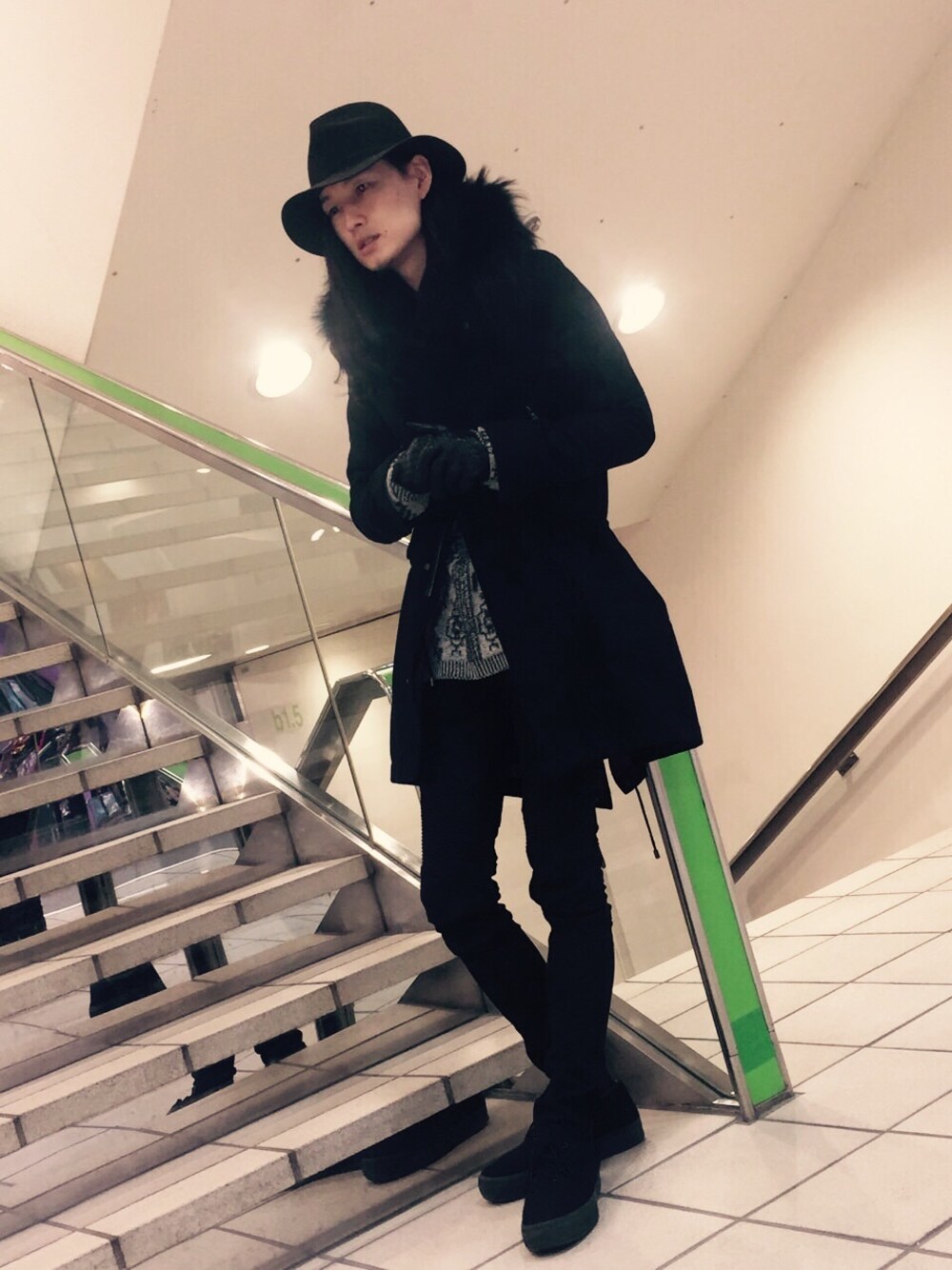 NO NO ID.ノーアイディ モッズコート ブラック黒 ボアライナーファー