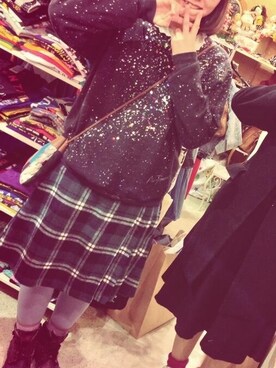 「しまむら（シマムラ）のしまむら スカート（スカート、グリーン系）」を使った、ミサ☻さん（レディース・164cm）の夏コーディネート