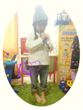 「CIAOPANIC（チャオパニック）のアイテム」を使った、Ri♡さん（キッズ・110cm）の冬コーディネート