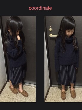 「CIAOPANIC（チャオパニック）のアイテム」を使った、Ri♡さん（キッズ・110cm）の冬コーディネート