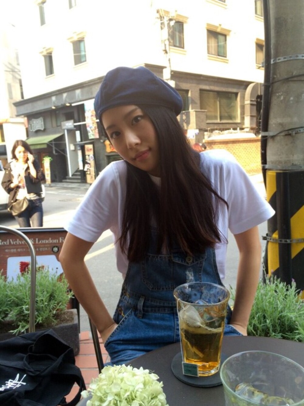 「オールインワン、デニム、ベレー帽、stussy」｜「CHILD WOMANのアイテム（ハンチング/ベレー帽、その他）」を使った、mjさん（レディース・160cm）の夏コーディネートの1枚目の写真