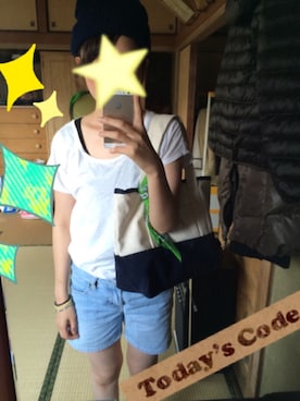 「Passportのアイテム」を使った、ERIKAさん（レディース・160cm）の夏コーディネート