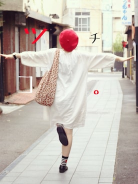 「アイテム（ハンチング/ベレー帽）」を使った、ツチコさん（レディース・158cm・10代）の夏コーディネート