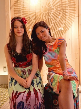 「Desigual（デシグアル）のアイテム（ワンピース/ドレス）」を使った、Kikuchi Kattyさん（レディース・160cm）の夏コーディネート