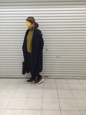 「マスタード」｜「アイテム（ピーコート）」を使った、おはぎ❇︎さんさん（レディース・154cm）の冬コーディネート