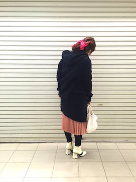 「w closet」｜「アイテム（ダッフルコート）」を使った、おはぎ❇︎さんさん（レディース・154cm）の冬コーディネート