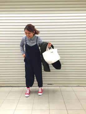 「ハイカット」｜「アイテム（モッズコート）」を使った、おはぎ❇︎さんさん（レディース・154cm）の冬コーディネート