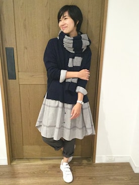 「SHIPS Days（シップスデイズ）のアイテム（ワンピース/ドレス）」を使った、橋本さん（レディース・162cm）の秋コーディネート