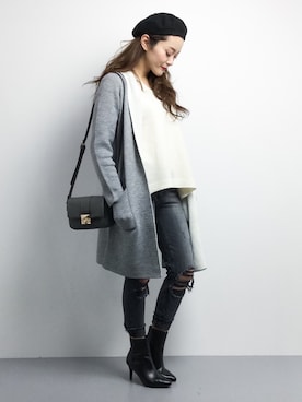 「Accessorize（アクセサライズ）のアイテム」を使った、三上玲奈さん（レディース・165cm）の秋コーディネート