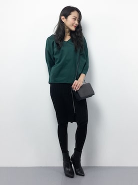 三上玲奈さん（レディース・165cm）の冬コーディネート