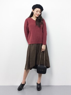 三上玲奈さん（レディース・165cm）の冬コーディネート