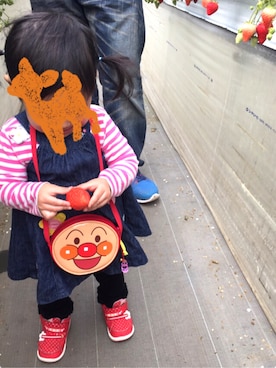 「ガーリーコーデ」｜「アイテム（オールインワン・サロペット）」を使った、saekoさん（キッズ・70cm）の冬コーディネート