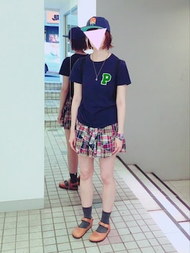 「アイテム（腕時計、パープル系）」を使った、くろさキさん（レディース・171cm）の夏コーディネート