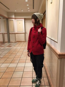 「INFIELDER DESIGN（インフィールダーデザイン）のアイテム（ニットキャップ/ビーニー）」を使った、くろさキさん（レディース・171cm）の秋コーディネート