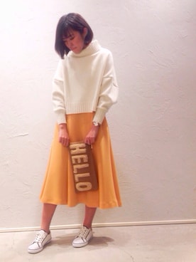 「アイテム（クラッチバッグ、グリーン系）」を使った、▲Yuuri.s▼さん（レディース・165cm）の秋コーディネート