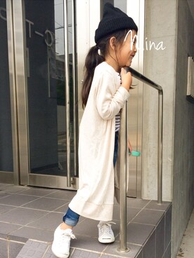 「CIAOPANIC（チャオパニック）のアイテム」を使った、Niinaさん（キッズ・110cm）の秋コーディネート