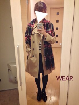 「シップス フォー ウィメン(SHIPS for women)」｜「アイテム（トレンチコート）」を使った、rskさん（レディース・159cm）の冬コーディネート