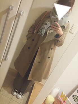 「HYKE（ハイク）の＜HYKE（ハイク）＞トレンチ コート■■■（トレンチコート）」を使った、rskさん（レディース・160cm）の冬コーディネート