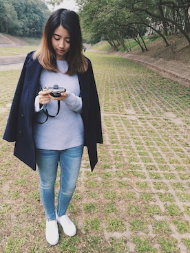 「cotton on」｜「アイテム（チェスターコート）」を使った、Pさん（レディース・166cm）の冬コーディネート