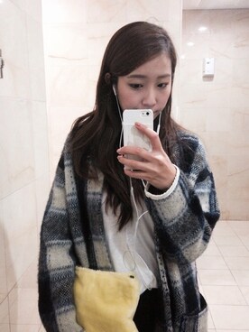 「blue」｜「アイテム（ノーカラージャケット）」を使った、hyuna baeさん（レディース・172cm）の秋コーディネート