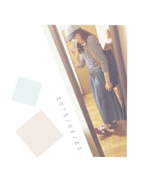 「PAR ICI」｜「アイテム（キャップ）」を使った、m a i k o ❁さん（レディース・160cm）の春コーディネート