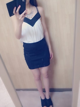 「EGOIST（エゴイスト）のトップス
（シャツ/ブラウス、ホワイト系）」を使った、ななせさん（レディース・162cm）の夏コーディネート