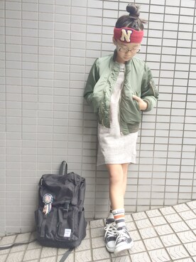 「アイテム（ナイロンジャケット）」を使った、daikenharuruさん（キッズ・133cm）の秋コーディネート