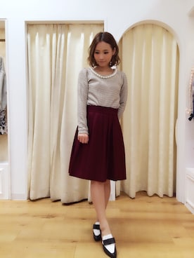 「Supreme.La.La.（シュープリームララ）のアイテム（シューズ）」を使った、Rikako Takahashiさん（レディース・158cm）の秋コーディネート