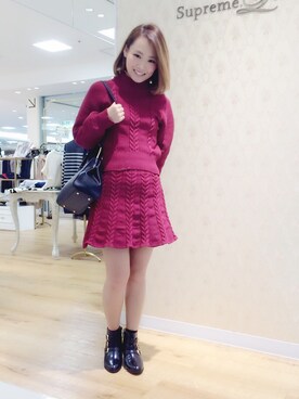 「Supreme.La.La.（シュープリームララ）のアイテム（ブーツ）」を使った、Rikako Takahashiさん（レディース・158cm）の秋コーディネート