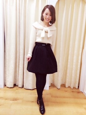 「Supreme.La.La.（シュープリームララ）のアイテム（ブーツ）」を使った、Rikako Takahashiさん（レディース・158cm）の秋コーディネート