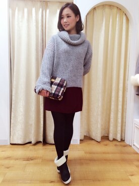 「Supreme.La.La.（シュープリームララ）のアイテム（ブーツ）」を使った、Rikako Takahashiさん（レディース・158cm）の秋コーディネート