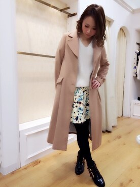 「花柄 スカート」｜Rikako Takahashiさん（レディース・158cm）の秋コーディネート
