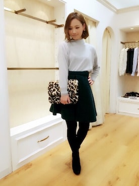 「Supreme.La.La.（シュープリームララ）のアイテム（アクセサリー）」を使った、Rikako Takahashiさん（レディース・158cm）の秋コーディネート