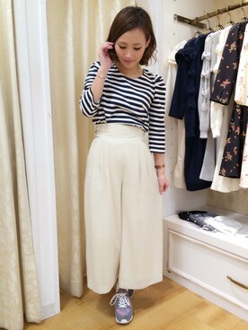 「Supreme.La.La.（シュープリームララ）のアイテム（パンツ）」を使った、Rikako Takahashiさん（レディース・158cm）の冬コーディネート