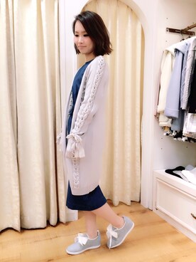 「Supreme.La.La.（シュープリームララ）のアイテム（スニーカー）」を使った、Rikako Takahashiさん（レディース・158cm）の春コーディネート