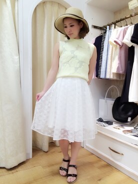 「Supreme.La.La.（シュープリームララ）のアイテム（サンダル）」を使った、Rikako Takahashiさん（レディース・158cm）の春コーディネート