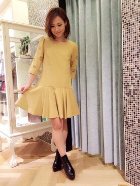 「Supreme.La.La.（シュープリームララ）のアイテム（その他シューズ）」を使った、Rikako Takahashiさん（レディース・158cm）の夏コーディネート