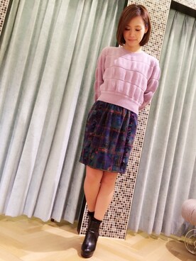「Supreme.La.La.（シュープリームララ）のアイテム（その他シューズ）」を使った、Rikako Takahashiさん（レディース・158cm）の秋コーディネート