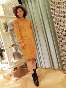 「Supreme.La.La.（シュープリームララ）のアイテム（その他シューズ）」を使った、Rikako Takahashiさん（レディース・158cm）の秋コーディネート