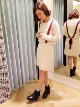 「Supreme.La.La.（シュープリームララ）のアイテム（その他シューズ）」を使った、Rikako Takahashiさん（レディース・158cm）の秋コーディネート