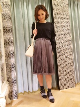 「Supreme.La.La.（シュープリームララ）のアイテム（その他シューズ）」を使った、Rikako Takahashiさん（レディース・158cm）の秋コーディネート