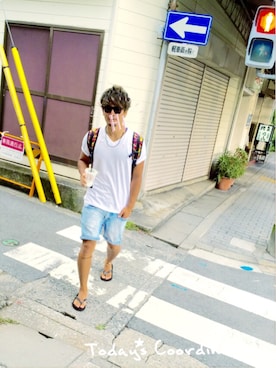 「膝上ショーツ」｜「アイテム（その他）」を使った、たいせい。さん（メンズ・173cm）の夏コーディネート